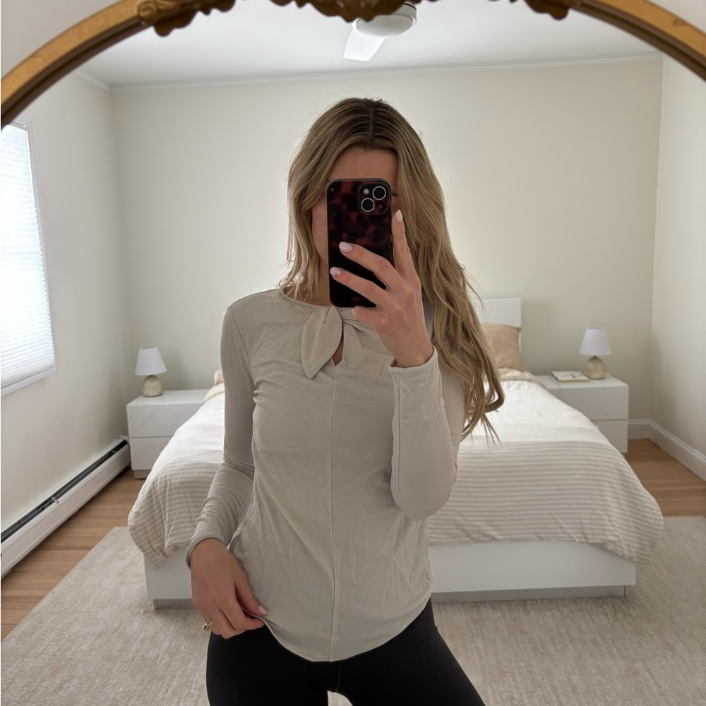 Giorgio Armani Cream Long Sleeve Top